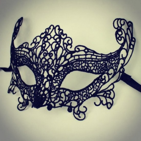 Кружевная черная маска на глаза, арт.232410070
