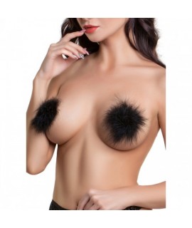 Черные пэстисы для груди с пушком, арт.202400061 Черные пэстисы для груди с пушком, арт.202400061
