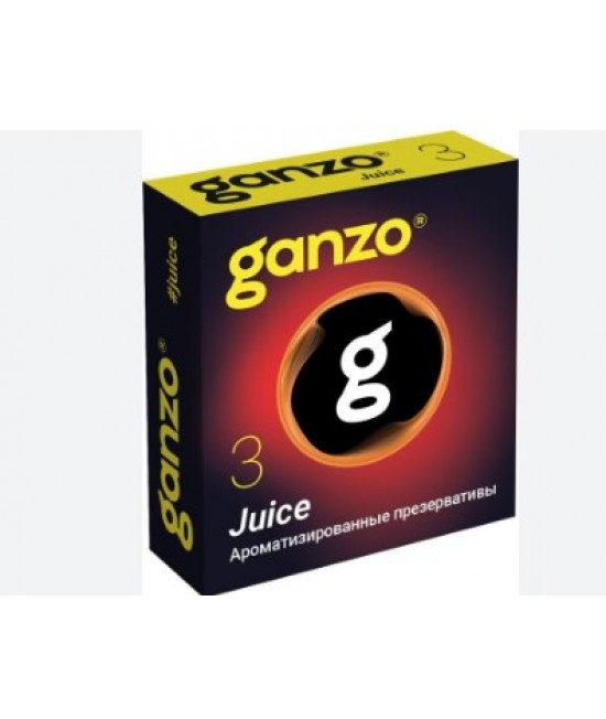 Презервативы Ganzo, juice, латекс, аромат, 18 см, 5,2 см, 3 шт., арт.142а