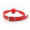 Кляп классический красный, искожа (ПУ-полиуретан, PU), АБС-пластик, металл, арт.222002013