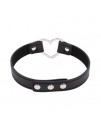 Ошейник на заклепках с сердечком, металл, иск.кожа, арт.262400091