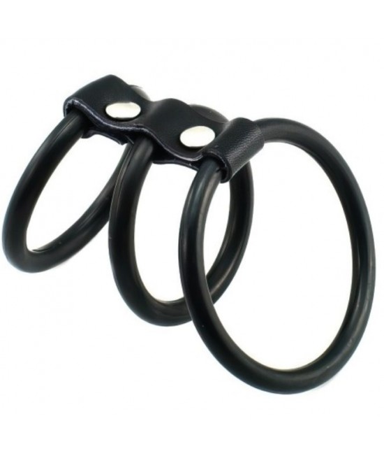 Три эрекционных кольца на ремешке, арт.212433004