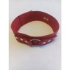 Ошейник из натуральной кожи, цвет красный, арт.100C