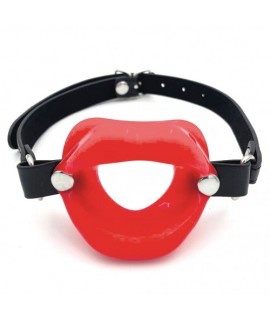 Кляп-губы красного цвета, металл, силикон, иск.кожа, арт.222000070