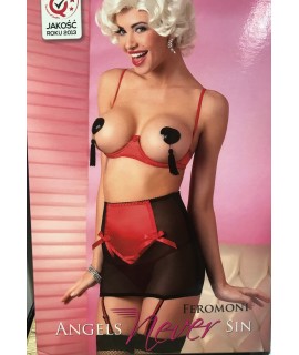 Комплект Feromoni Anais, L, черно-красный из 3-х предметов, арт.5991