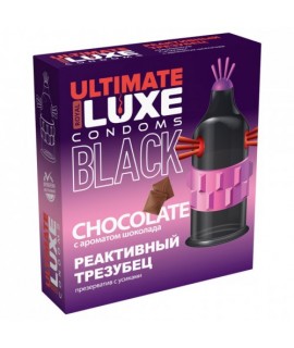 Презерватив черный Luxe Black Ultimate Реактивный Трезубец с ароматом шоколада, арт 928