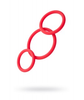 Набор эрекционных колец Black & Red TOYFA, силикон, красный, Ø6/5/4 см, арт 901404-9