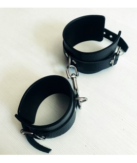 Натурчники на сцепке, натуральная кожа, цвет черный, арт 3292-92