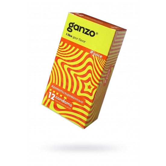 Презервативы Ganzo, juice, латекс, аромат, 18 см, 5,2 см, 12 шт, арт 143