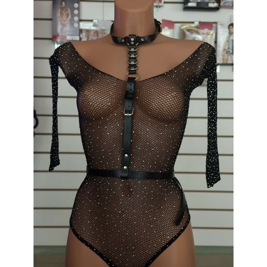 Портупея женская, цвет черный, натуральная кожа, one size, арт 3838-4