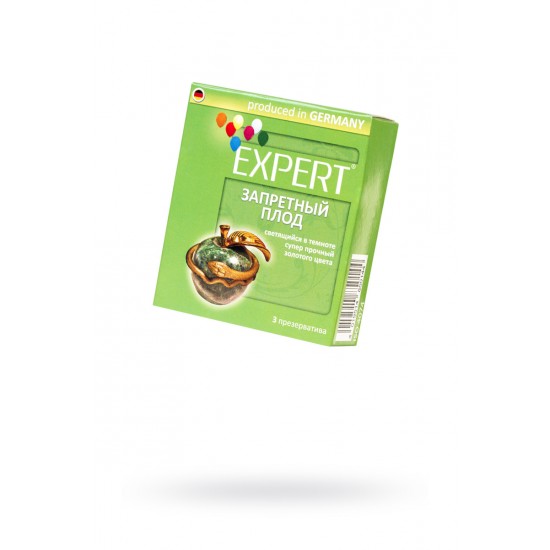 ПРЕЗЕРВАТИВЫ EXPERT ''ЗАПРЕТНЫЙ ПЛОД'' №3, СВЕТЯЩИЙЕСЯ В ТЕМНОТЕ, ЗОЛОТОГО ЦВЕТА, СУПЕР ПРОЧНЫЕ, 3ШТ арт 104/3