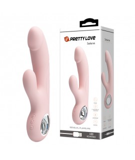 Женский вибратор с клиторальным стимулятором и ярко выраженной головкой «Selene» из коллекции Pretty Love от Baile, цвет бежевый, BI-014513-1
