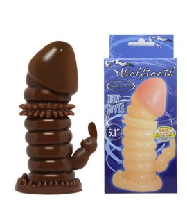 Насадка на член - презерватив коричневая BI-016008