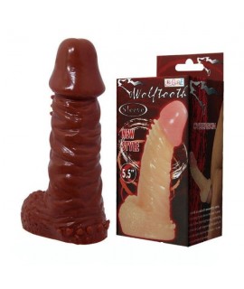 Насадка - презерватив  реалистичная, цвет черный, арт BI-016009