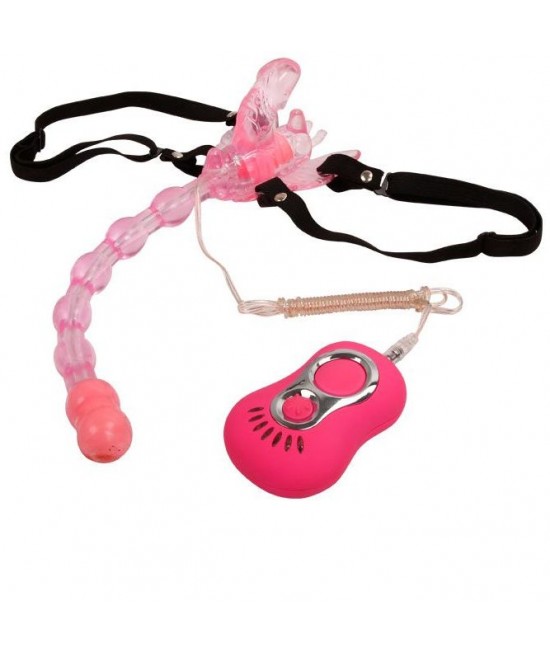 Розовая бабочка для клитора с анальным массажем, Baile