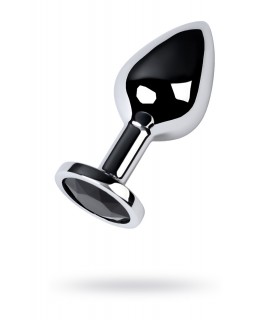 АНАЛЬНЫЙ СТРАЗ METAL BY TOYFA, МЕТАЛЛ, СЕРЕБРИСТЫЙ, С КРИСТАЛЛОМ ЦВЕТА ТУРМАЛИН, 8 СМ, Ø 3,4 СМ, 85 Г