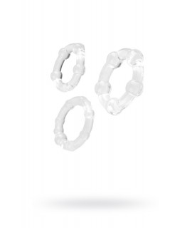 НАБОР КОЛЕЦ TOYFA A-TOYS, СИЛИКОН, ПРОЗРАЧНЫЙ, Ø 3,5/3/2 СМ