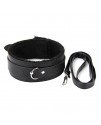 Ошейник с поводком, цвет черный