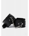 Наручники с мехом, черные, арт 333-5n