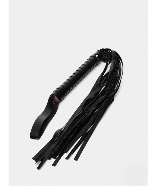 Плеть, цвет чёрный, L рукояти - 16 см, L хвоста - 32 см, арт 333-7