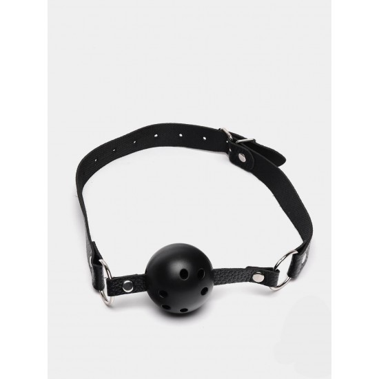 Кляп, шарик с дырками, черный арт 333-3