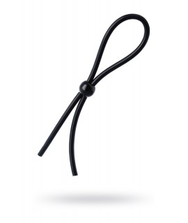 ЛАССО НА ПЕНИС A-TOYS BY TOYFA С ОДНОЙ БУСИНОЙ, СИЛИКОН, ЧЕРНОЕ, 19,5 СМ