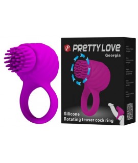 Pretty love Эрекционное кольцо с вращающейся щёточкой Georgia, арт BI-014408