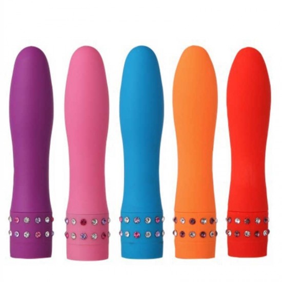 Минивибратор со стразами в ассортименте, арт 9262