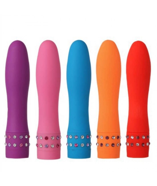 Минивибратор со стразами в ассортименте, арт 9262