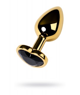 АНАЛЬНЫЙ СТРАЗ METAL BY TOYFA, МЕТАЛЛ, ЗОЛОТИСТЫЙ, С КРИСТАЛЛОМ ЦВЕТА ТУРМАЛИН, 7 СМ, Ø 2,7 СМ, 50 Г