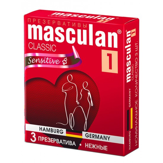 Презервативы Masculan Classic 1, 3 шт. Нежные (Senitive) 