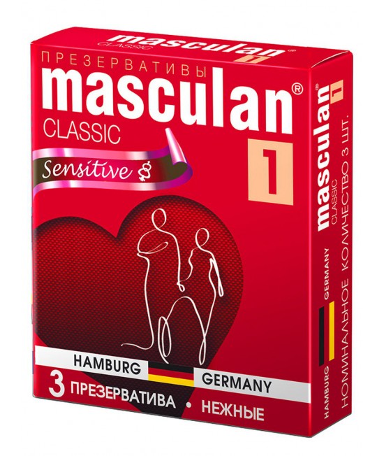 Презервативы Masculan Classic 1, 3 шт. Нежные (Senitive) 