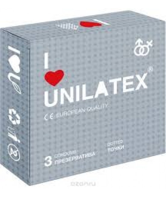 Презервативы Unilatex Dotted №3 с точками, арт 3017