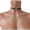 Чокер черный из натуральной кожи, регулируемый по длине, арт. 3011-3