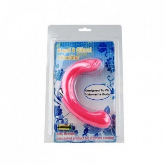 Розовый вибромассажер для стимуляции клитора и точки G
