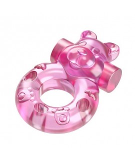Эрекционное виброкольцо Медвежонок Baile, розовое