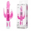 Тройной женский вибромассажер-ротатор с анальным и клиторальным стимулятором «Pretty Bunny», цвет розовый Baile BW-065005
