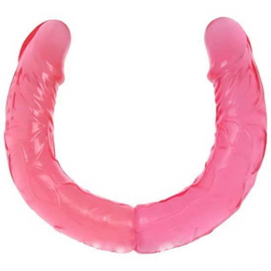 Фаллоимитатор двухголовочный, длина 36 мм, диаметр концов 4 см, цвет розовый, арт BW-010011M