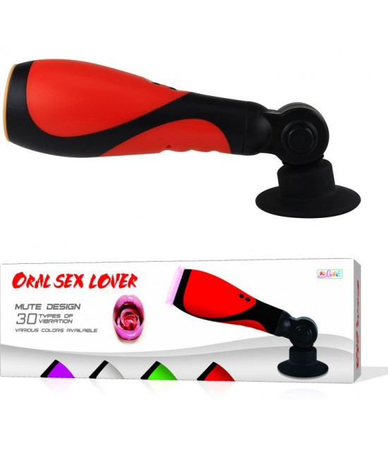 «Oral Sex Lover» красный мастурбатор с креплением на стену, арт BM-00900T33