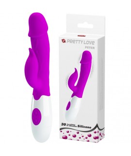 Вибратор с клиторальным отростком «PrettyLove Peter», цвет фиолетовый, материал силикон, арт BI-014706