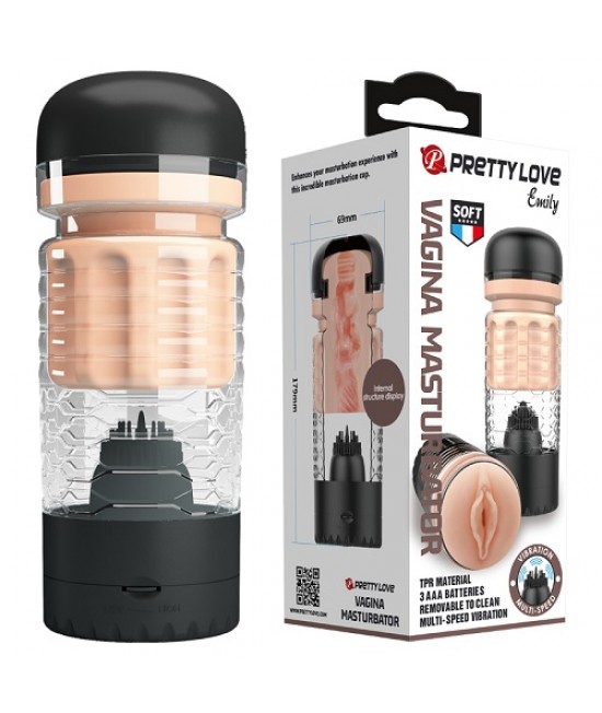 Мастурбатор вагина с вибрацией Emily черный, арт BM-00900T65