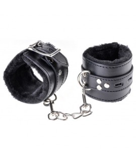 БДСМ наручники черного цвета с меховой подкладкой, арт 4848/1