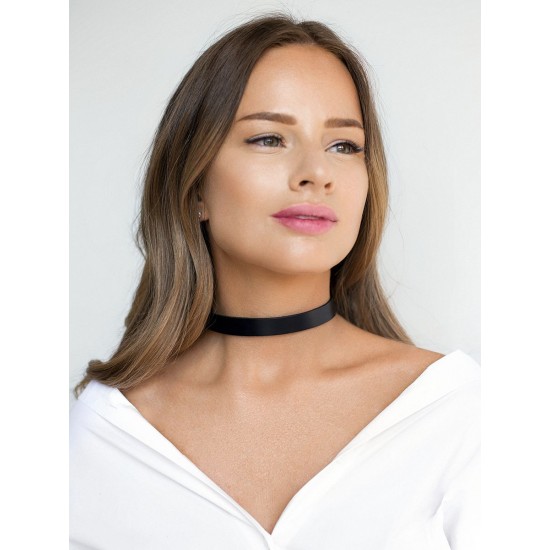 Чокер на шею, натуральная кожа, цвет чёрный, арт 3191-3