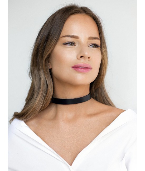 Чокер на шею, натуральная кожа, цвет чёрный, арт 3191-3