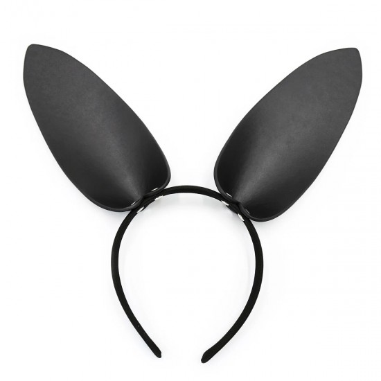 Ушки зайки, обруч playboy, натуральная кожа, цвет чёрный, one size, 3191-2