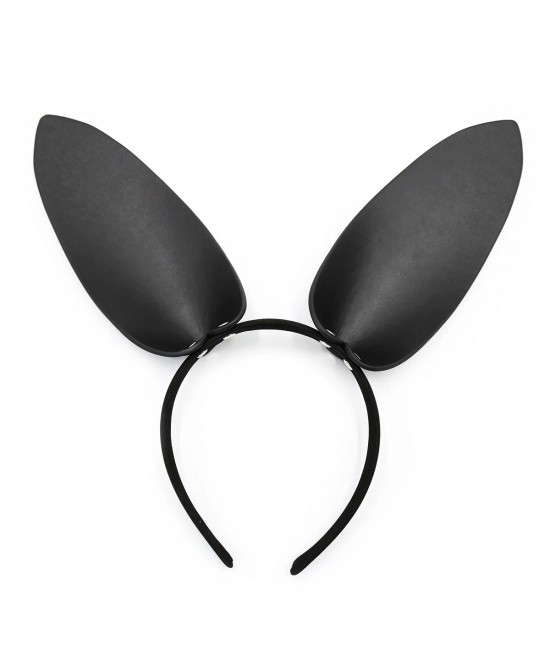 Ушки зайки, обруч playboy, натуральная кожа, цвет чёрный, one size, 3191-2