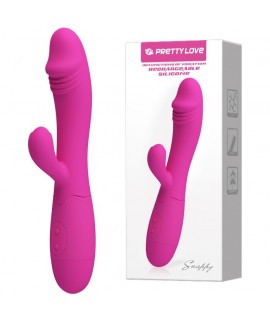 Вагинальный вибратор «Snappy» с клиторальным стимулятором, 30 режимов вибрации, цвет розовый. арт BI-014173-2
