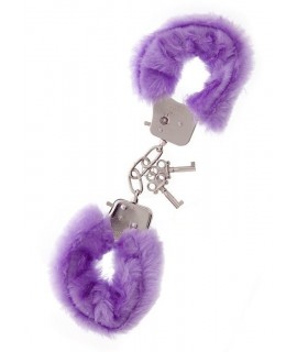 Металлические наручники с фиолетовым мехом, арт 251310053