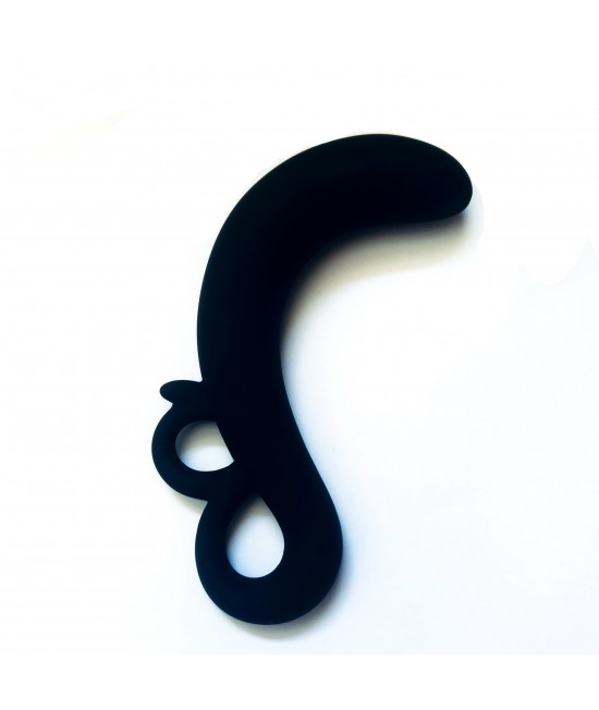 Силиконовый стимулятор простаты, анальный стимулятор, цвет чёрный, длина 10 см, диаметр 2,4 см, арт RL-684