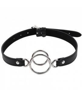 Двойное кольцо-расширитель для рта на черном ремне, арт 222401064